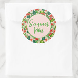 Pegatina Redonda sandía fresca