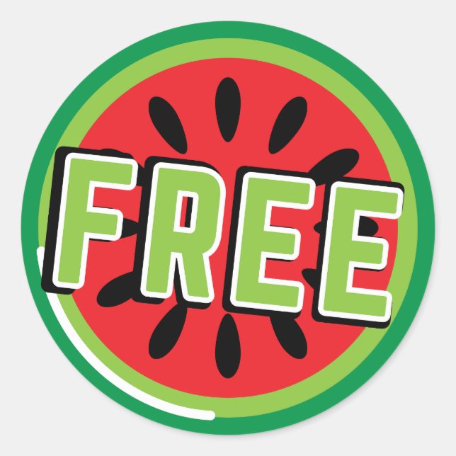 Pegatina Redonda sandía Palestina libre- Libertad para los palestin (Anverso)
