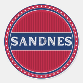 Pegatina Redonda Sandnes City Pride Emblem – Norwegian Identity