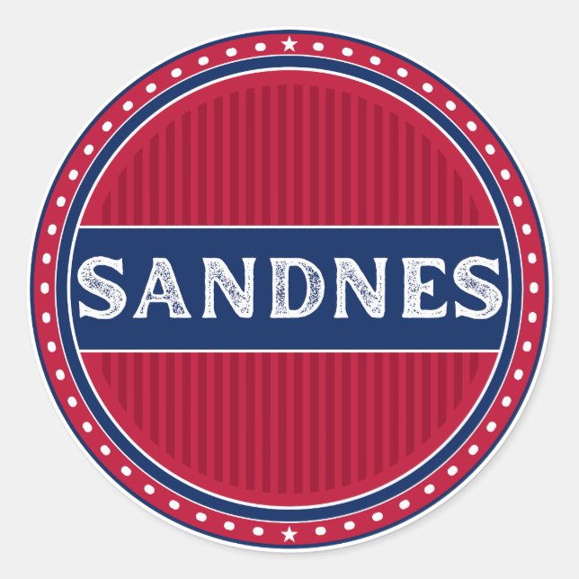 Pegatina Redonda Sandnes City Pride Emblem – Norwegian Identity (Anverso)