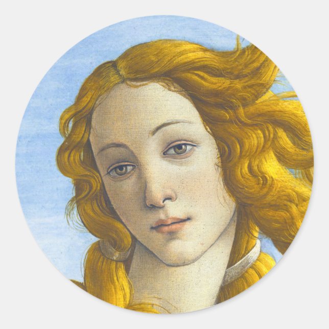 Pegatina Redonda Sandro Botticelli - Nacimiento de los detalles de  (Anverso)
