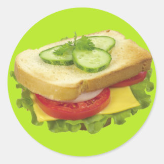 Pegatina Redonda Sándwich de almuerzo