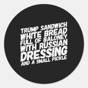 Pegatina Redonda Sándwich divertido anti-Trump Impeach Trump políti