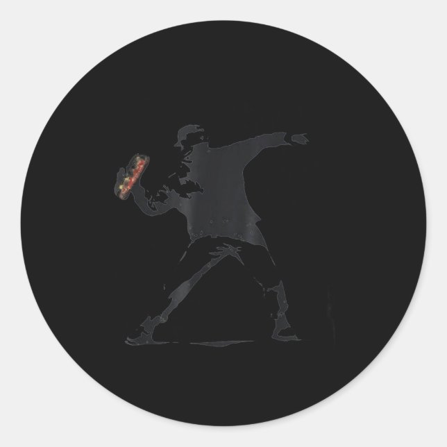 Pegatina Redonda Sandwich Guy, Sandwich Thrower Guy  (Anverso)