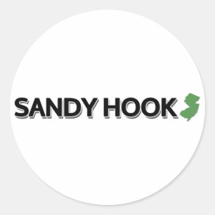Pegatina Redonda Sandy Hook, Nueva Jersey