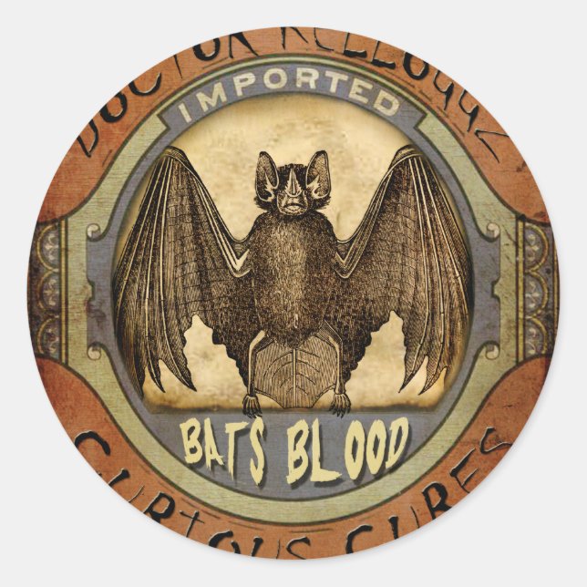 Pegatina Redonda Sangre de los murciélagos (Anverso)