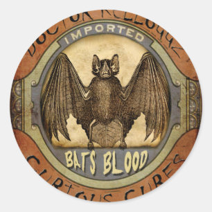 Pegatina Redonda Sangre de los murciélagos