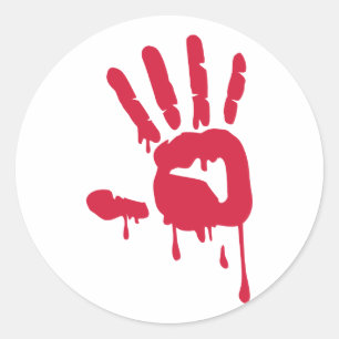Pegatina Redonda Sangre - Mano