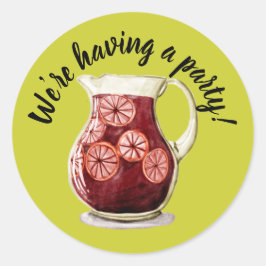 Pegatina Redonda Sangria