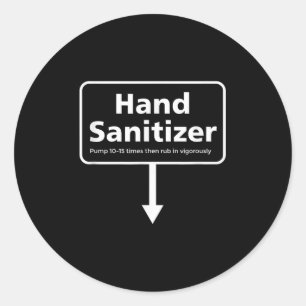 Pegatina Redonda Sanitizador de manos masculinas - Navidades divert