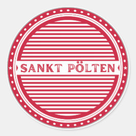 Pegatina Redonda Sankt Pölten City Pride Emblem – Austria Identity