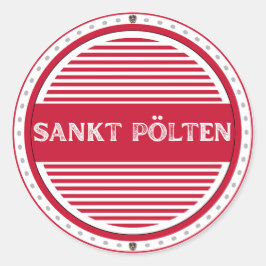 Pegatina Redonda Sankt Pölten City Pride Emblem – Austrian Identity