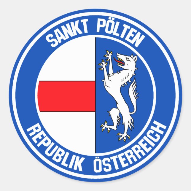 Pegatina Redonda Sankt Pölten Round Emblem (Anverso)