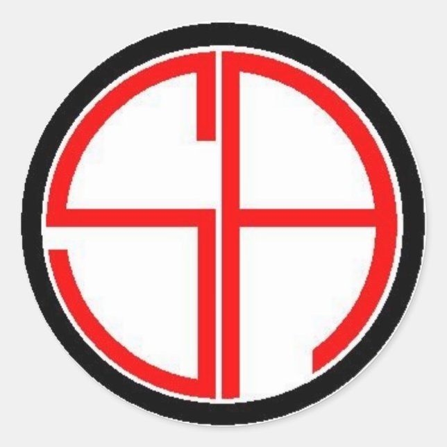 Pegatina Redonda Sans Crossherias (Anverso)