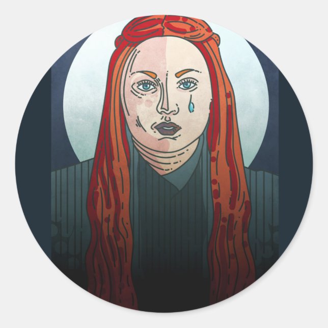 Pegatina Redonda Sansa Stark Game of Thrones (Anverso)