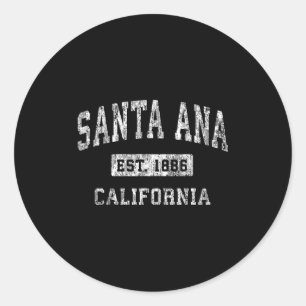 Pegatina Redonda Santa Ana California Ca Antiguo Establecido 