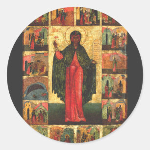 Pegatina Redonda Santa Anastasia la Libertadora Arte Bizantino