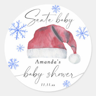 Pegatina Redonda Santa Baby - baby shower 