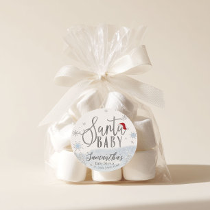 Pegatina Redonda Santa Baby Navidad Invierno Baby Shower