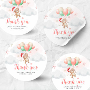Pegatina Redonda Santa Baby Shower