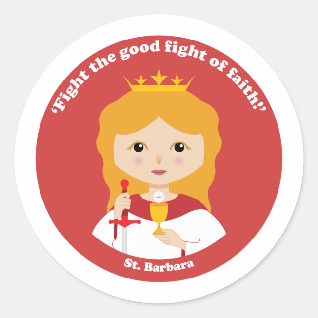 Pegatina Redonda Santa Bárbara (Anverso)