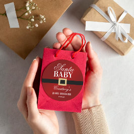 Pegatina Redonda Santa Bebé | NAVIDADES BABY SHOWER