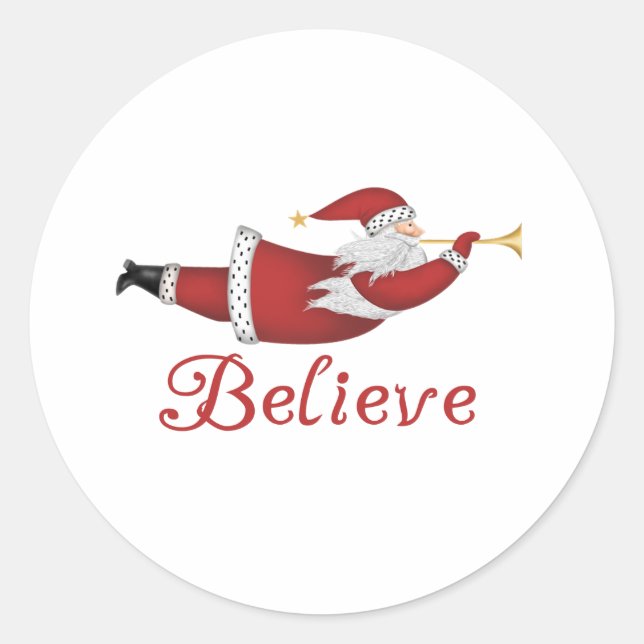Pegatina Redonda Santa Believe (Anverso)