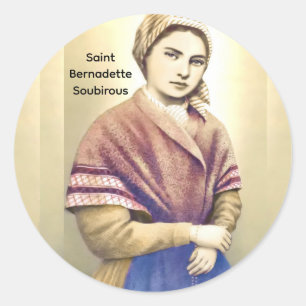 Pegatina Redonda Santa Bernadette Soubirous