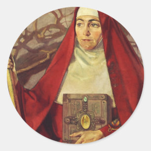 Pegatina Redonda Santa Brígida de Irlanda