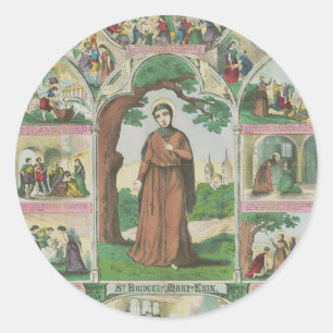 Pegatina Redonda Santa Brígida de Irlanda