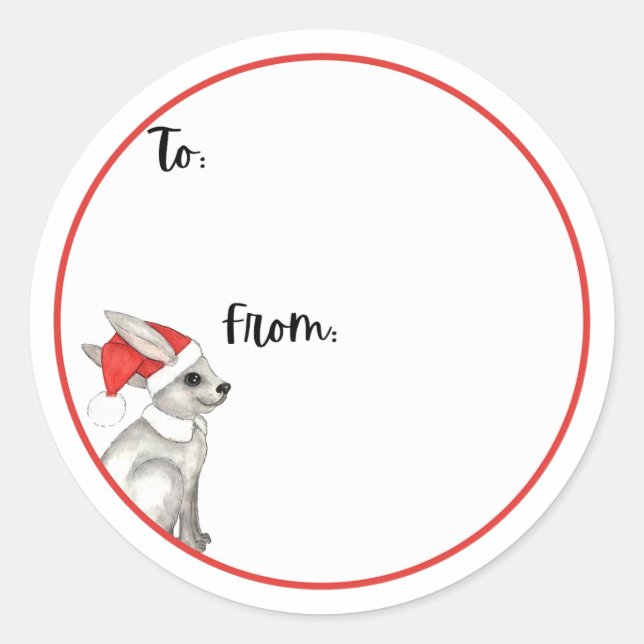 Pegatina Redonda Santa Bunnies  (Anverso)