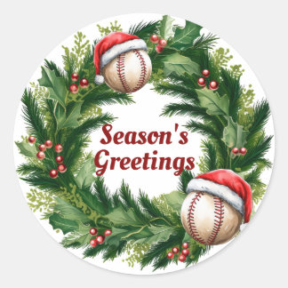 Pegatina Redonda Santa Cap Béisbol Personalizable 