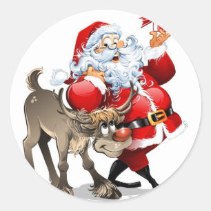 Pegatina Redonda Santa Claus