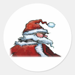 Pegatina Redonda Santa Claus