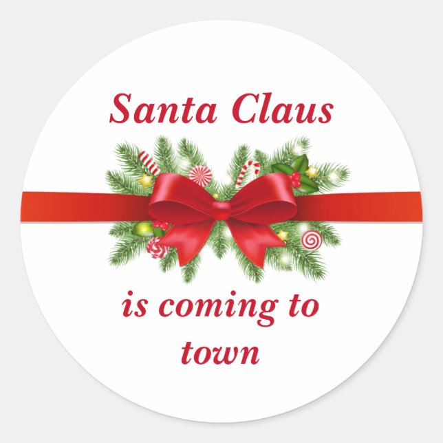 Pegatina Redonda Santa Claus (Anverso)