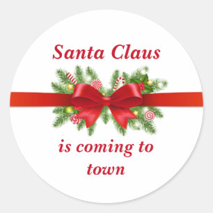 Pegatina Redonda Santa Claus