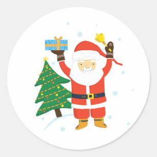 Pegatina Redonda Santa Claus