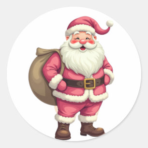 Pegatina Redonda Santa Claus