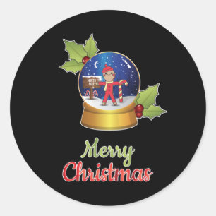 Pegatina Redonda Santa Claus Geek Christmas Cool Funny Gift Idea