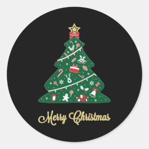 Pegatina Redonda Santa Claus Geek Christmas Funny Love Gift Idea