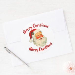 Pegatina Redonda Santa Claus Navidad 
