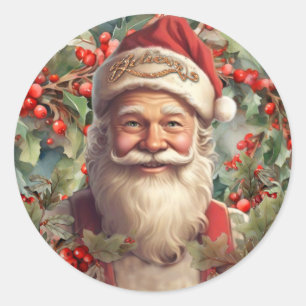 Pegatina Redonda Santa Claus San Nicolás