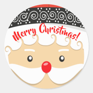 Pegatina Redonda Santa Claus Selfie