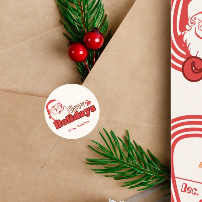 Pegatina Redonda Santa Claus traviesa (Subido por el creador)