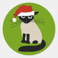 Santa Cláusula Siamesa - Gato divertido de Navidad