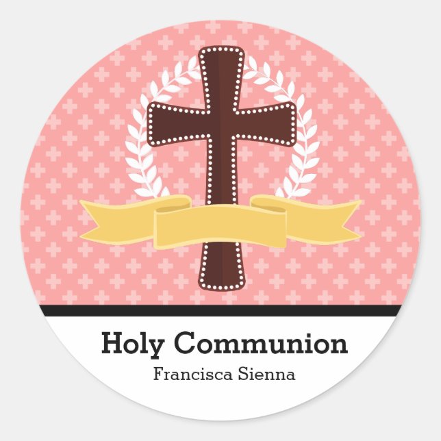 Pegatina Redonda Santa Comunión (Anverso)