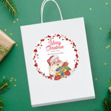 Santa con regalos acuarela personalizada