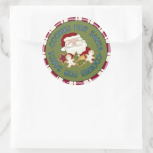 Pegatina Redonda Santa Cookies