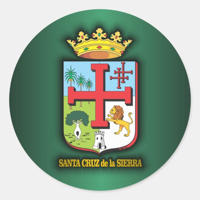 Pegatina Redonda Santa Cruz de la Sierra (Anverso)