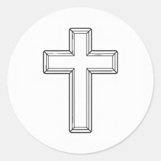 Pegatina Redonda Santa Cruz y Oración